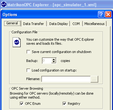 OPC explorer a OPC simulátor